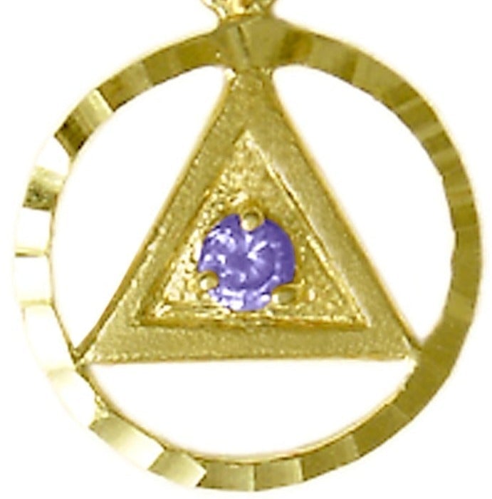 AG05. AA Birthstone Pendant - 12 Colors, 14kt Gold. - Premium Jewelry from 12 Step Gold by Jonathan Friedman - Just $294.95! Shop now at Choices Books & Gifts