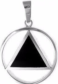 AS16. AA Sterling Black Triangle Pendant (Large), 923. - Premium Jewelry from 12 Step Gold by Jonathan Friedman - Just $49.95! Shop now at Choices Books & Gifts