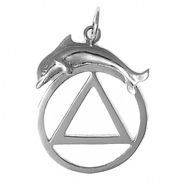 AS32. AA Dolphin, Medium/Large Size. Sterling Silver. - Premium Jewelry from 12 Step Gold by Jonathan Friedman - Just $25! Shop now at Choices Books & Gifts