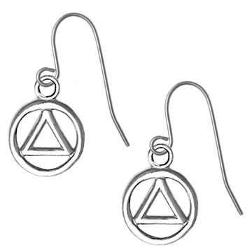 ASE06a.  AA Small Circle Triangle. Sterling Silver. - Premium Jewelry from 12 Step Gold by Jonathan Friedman - Just $15! Shop now at Choices Books & Gifts
