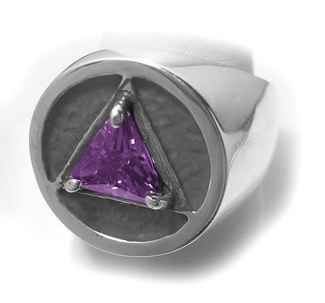 ASR08. AA Birthstone, CZ Ring. Sterling Silver. - Premium from 12 Step Gold by Jonathan Friedman - Just $118! Shop now at Choices Books & Gifts