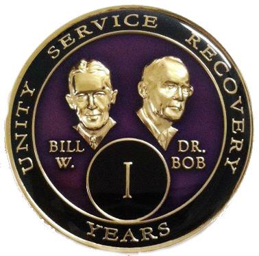 #B05. Bill & Bob Purple Medallion (1-55) - Premium Medallions from Choices - Just $13.95! Shop now at Choices Books & Gifts
