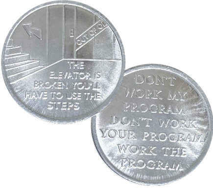 C24. Elevator is Broken, Take the Steps, Aluminum Coin. DC107