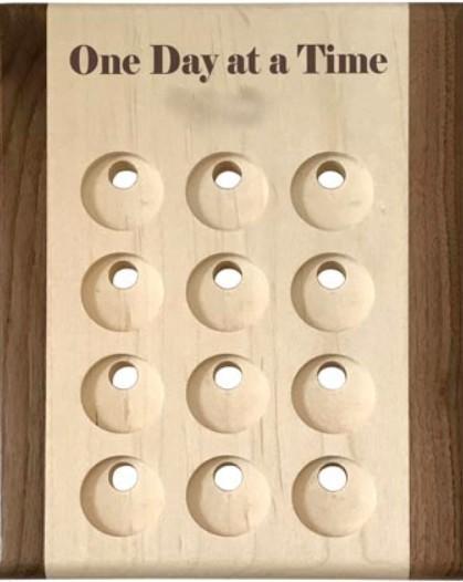 G014. 12 Medallion Holder, One Day at a Time - Personalized - Premium Gifts from Wooden U recover - Just $59.95! Shop now at Choices Books & Gifts