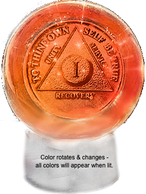 G033. AA YEARLY Crystal Coin Sphere Medallions: NEW. AA Years 1 -70. - Premium Gifts from Choices - Just $34.95! Shop now at Choices Books & Gifts