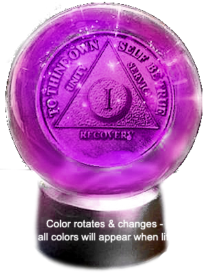 G033. AA YEARLY Crystal Coin Sphere Medallions: NEW. AA Years 1 -70. - Premium Gifts from Choices - Just $34.95! Shop now at Choices Books & Gifts