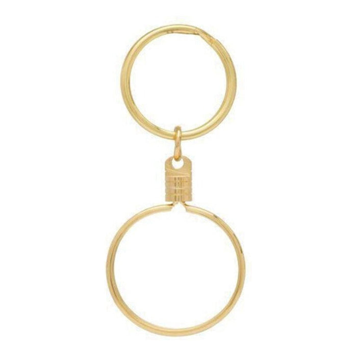 G042. Medallion Holder Key Chain GOLD or SILVER