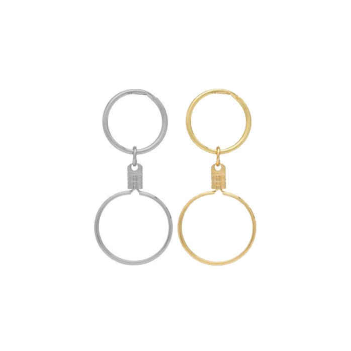 G042. Medallion Holder Key Chain GOLD or SILVER