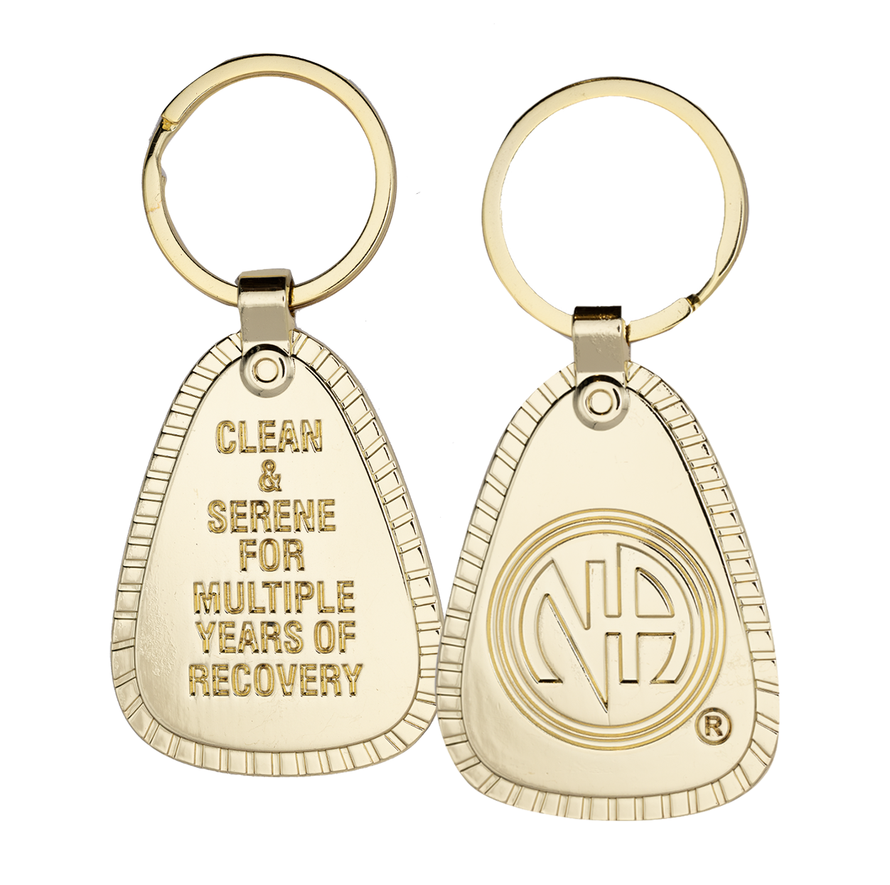 G063. Key Chain: NA Gold Metal