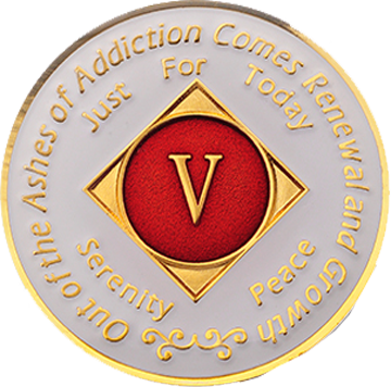 #N09. NA Medallion White/Red (1-40) - Premium Medallions from Choices - Just $13.95! Shop now at Choices Books & Gifts