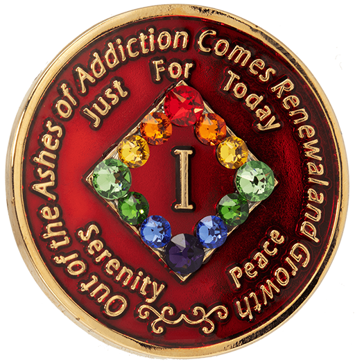 #N31. NA Red Coin w LGBT Crystals (1-45)