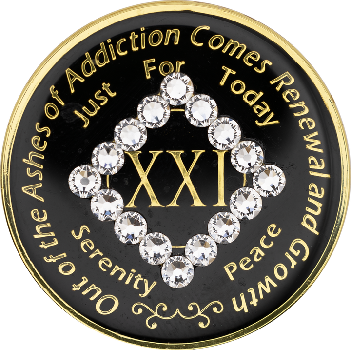 #N38. NA Black w White Crystals (1-45)