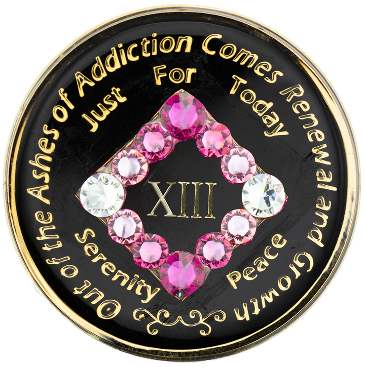 #N39. NA Black Chip w Pink transition (1-45)