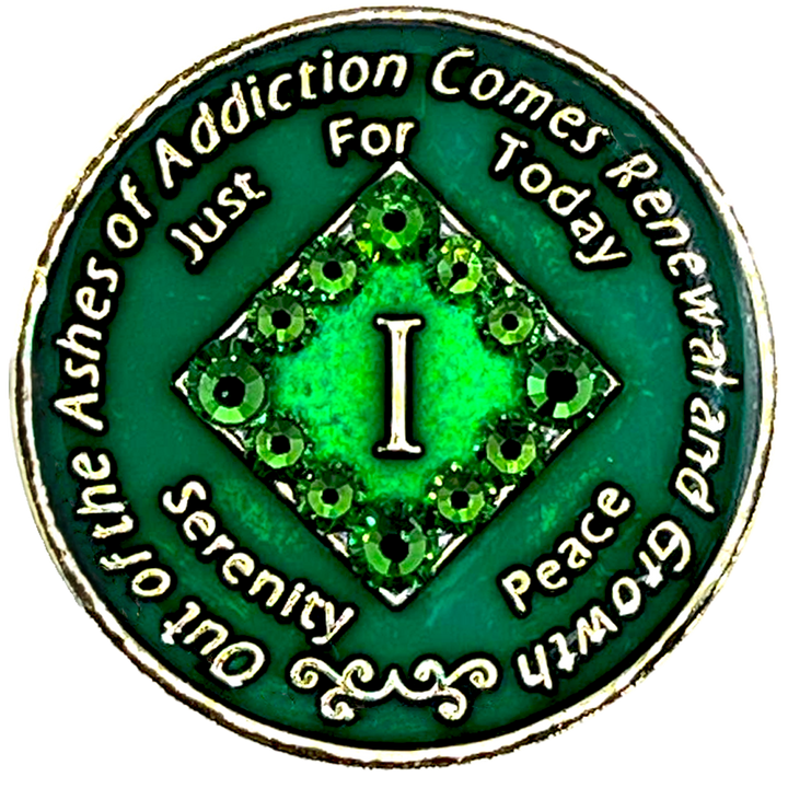 #N54. NA Green w/ Green Crystals (1-40)