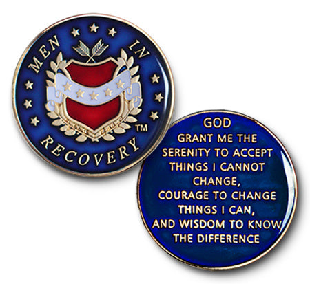#Z25a. Men in Recovery Medallion - Blue.