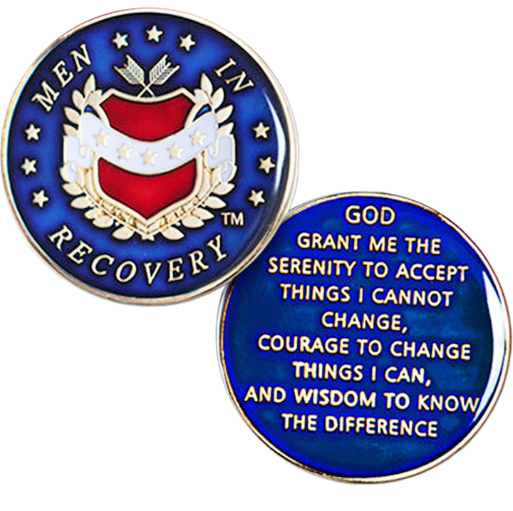 #Z26. Men in Recovery Medallion - Blue.