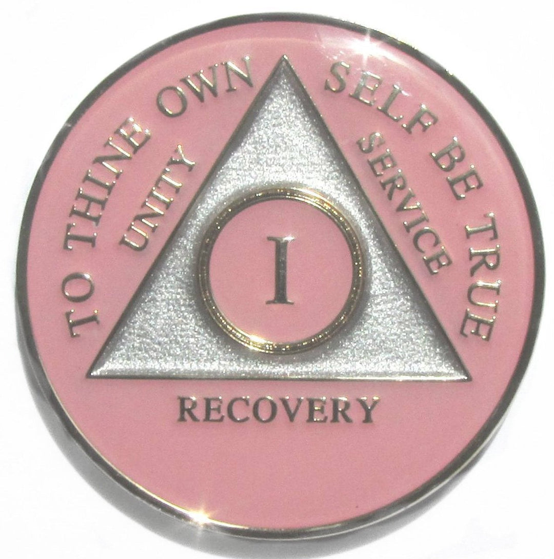 #a26. AA Pink Silver Medallion (1-50) - Premium Medallions from Choices - Just $13.95! Shop now at Choices Books & Gifts
