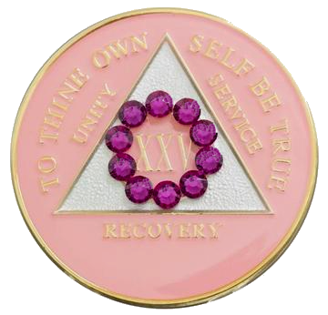 #a27. AA Medallion Pink w Pink Circle (1-50) - Premium Medallions from Choices - Just $21.95! Shop now at Choices Books & Gifts