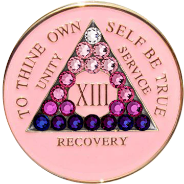 #a30. AA Pink Coin w Pink Transition Crystals (Yrs 1-50)
