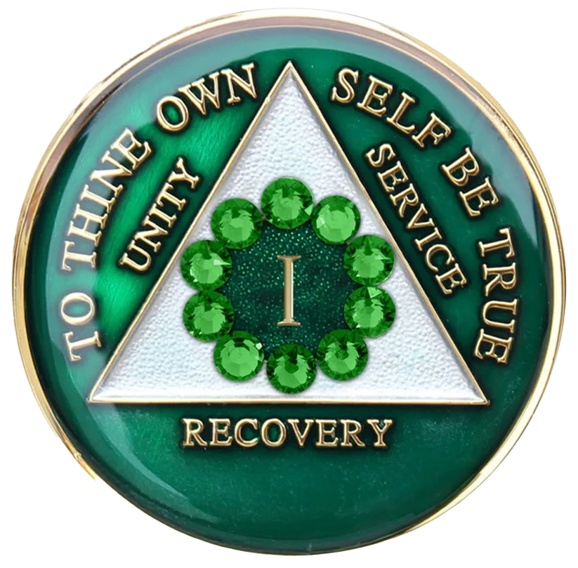 #a80. AA Medallion Green w Green Circle (1-65)