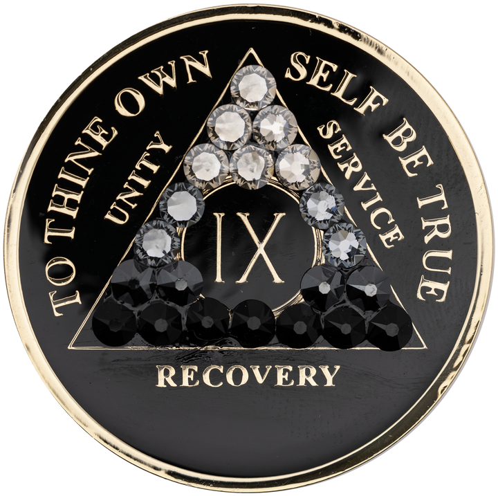 #aa108. AA Chip, Black w Black Transition (Yrs 1-65)