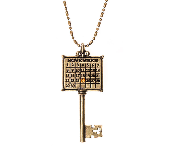 AG54. "Your Special Day" Key Calendar Necklace with a Colored Crystal (Ball chain included) - Premium Jewelry from Daniella Darren Park - Just $44.99! Shop now at Choices Books & Gifts