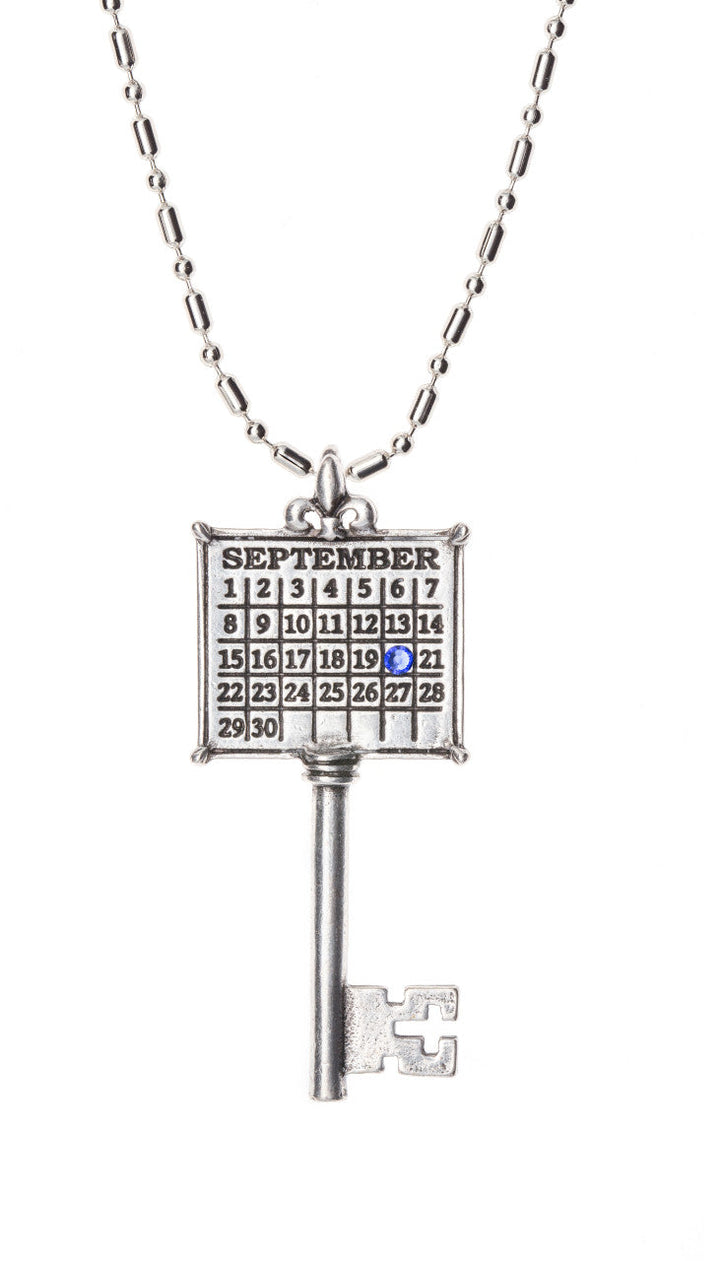 AG54. "Your Special Day" Key Calendar Necklace with a Colored Crystal (Ball chain included) - Premium Jewelry from Daniella Darren Park - Just $44.99! Shop now at Choices Books & Gifts