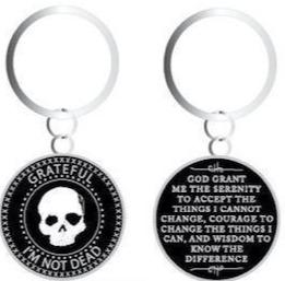 G042. Key Chain: Grateful Dead, Silver. Medallion Included - Premium Gifts from None - Just $7.95! Shop now at Choices Books & Gifts