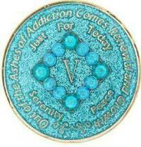 #N24. NA Glitter Turquoise  w Turq Bling (1-45) - Premium Medallions from Choices - Just $21.95! Shop now at Choices Books & Gifts