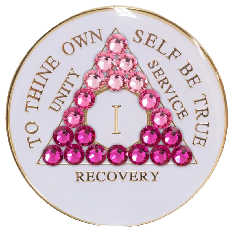 Glow in the Dark AA Chip with Pink Transition - Recovery Medallion from Choices Books & Gifts
