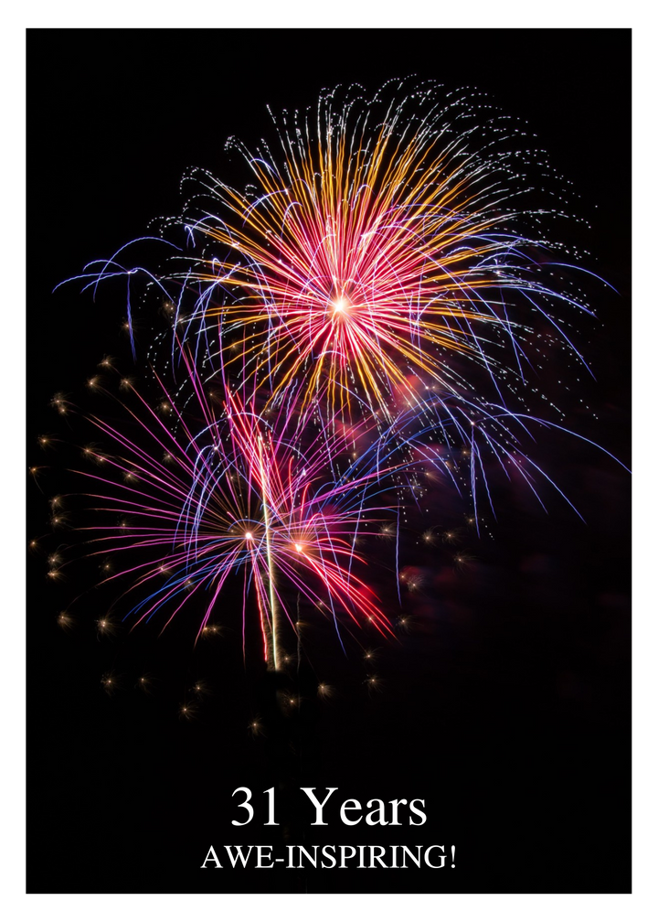 05. Fireworks Countdown Card (Days, 1-50 Years)
