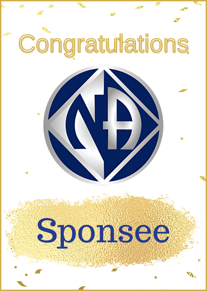 10. NA Sponsee White, Congrats. B13