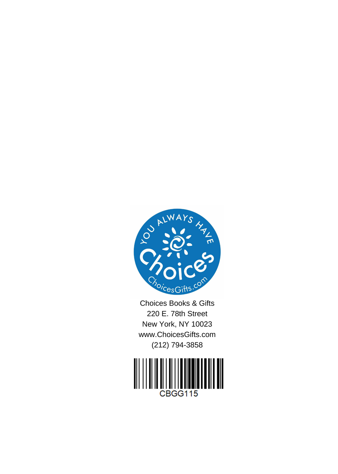AA Sponsee Card. B14 - Choices Books & Gifts