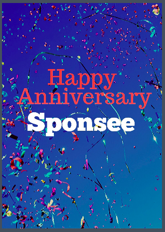 11. Sponsee, Happy Anniv Confetti Card. B10 - Choices Books & Gifts