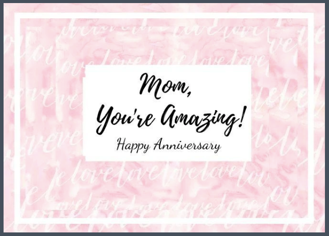 27. Mom, Happy Anniversary Card. B14 - Choices Books & Gifts