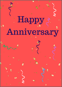 45. Happy Anniversary. Red. B20