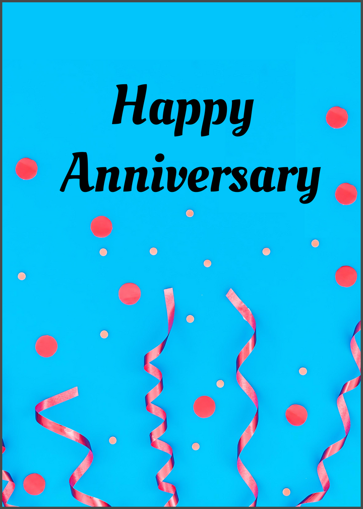 48. Happy Anniversary, Blue Ribbon Card. B20