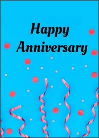 48.Happy Anniversary, Blue Ribbon Card. B20