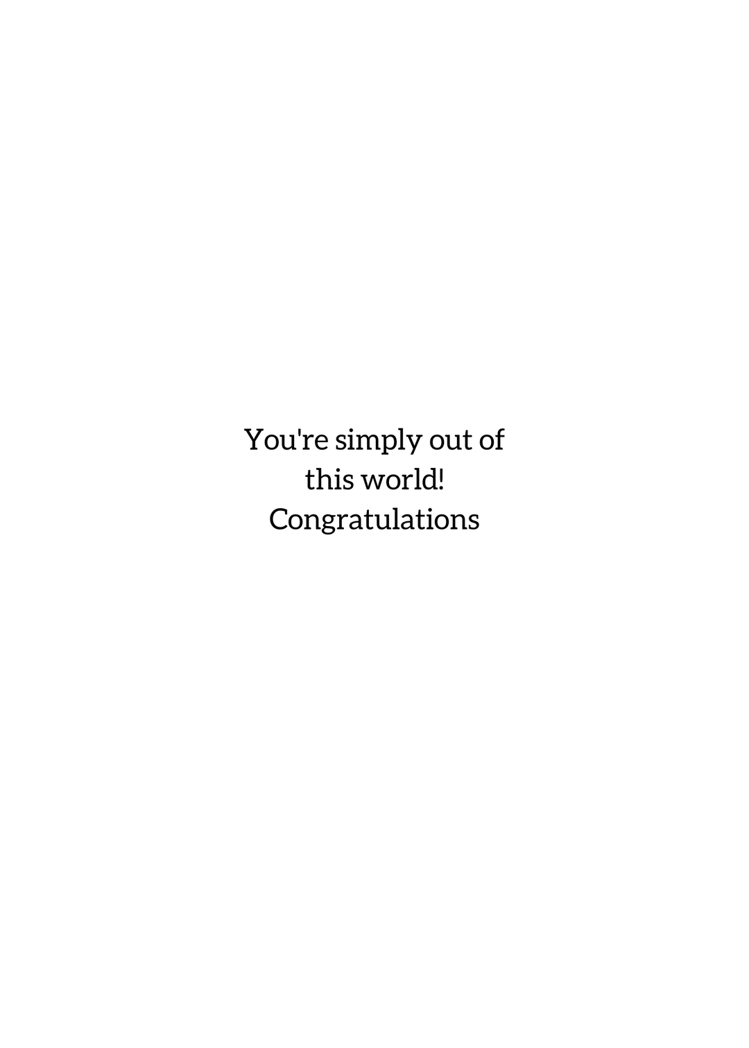 59. Congrats Human, Alien Card. D12