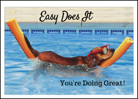81. Easy Does It Dog in Pool Card. C03