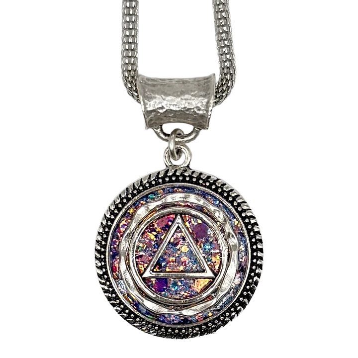 A04. "Magical Swirl", AA Silver Plated Necklace.