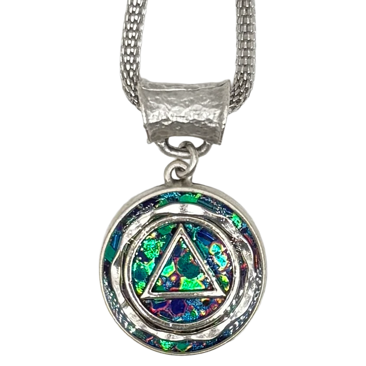 A06.  "Turquoise Sea" AA Silver Plated Necklace.