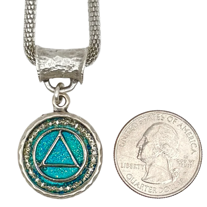 A07.  "Turquoise Sky", AA Silver Plated Necklace.
