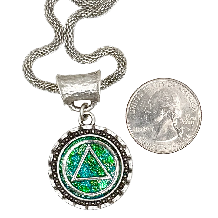 A08. "Turquoise Glam", AA Silver Plated Necklace.