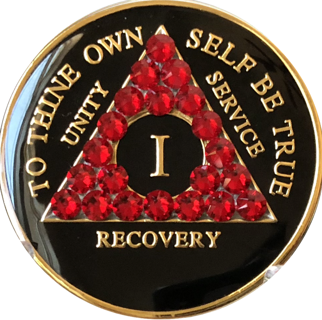 AA Black Chip with Red Triangle - Recovery Medallion from Choices Books & Gifts