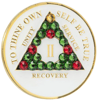 AA Coin, #A11. Glow AA Chip w Christmas (Yrs 1-65)