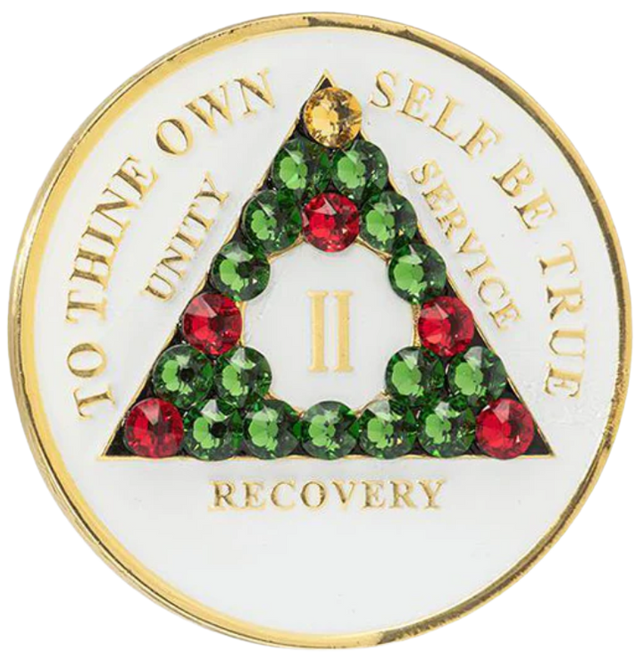 AA Coin, #A11. Glow AA Chip w Christmas (Yrs 1-65)