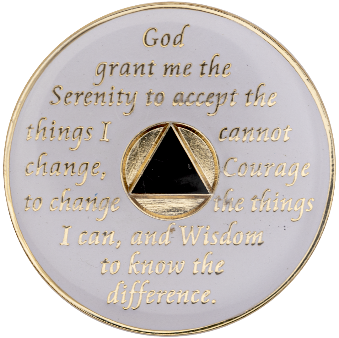 AA Coin, #A12. Glow AA w Orang/Blk Bling (Yrs 1-65)