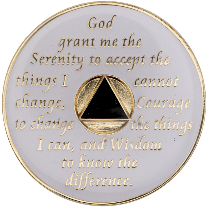 AA Coin, #A12. Glow AA w Orang/Blk Bling (Yrs 1-65)