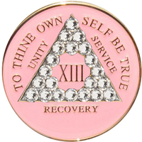 AA Coin, #A27.  Pink w White Crystals (Yrs 1-50)